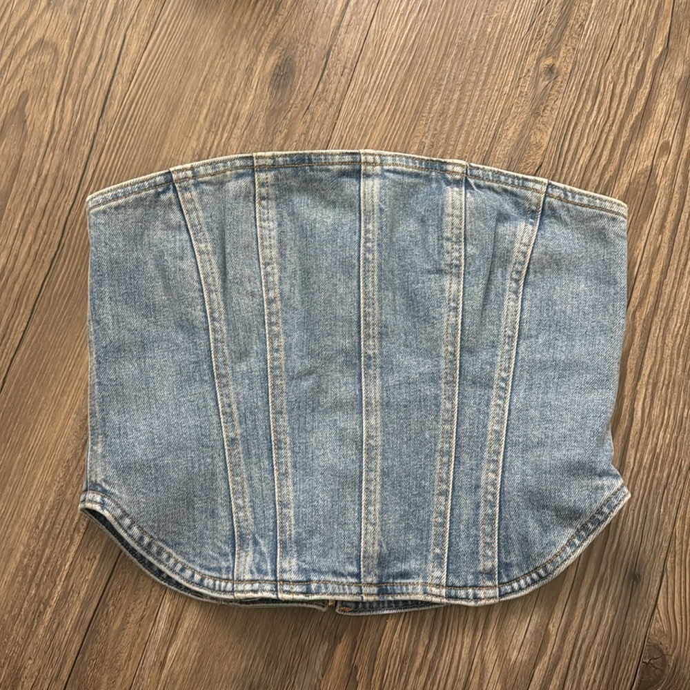 Aritzia Denim Forum Denim Corset Top